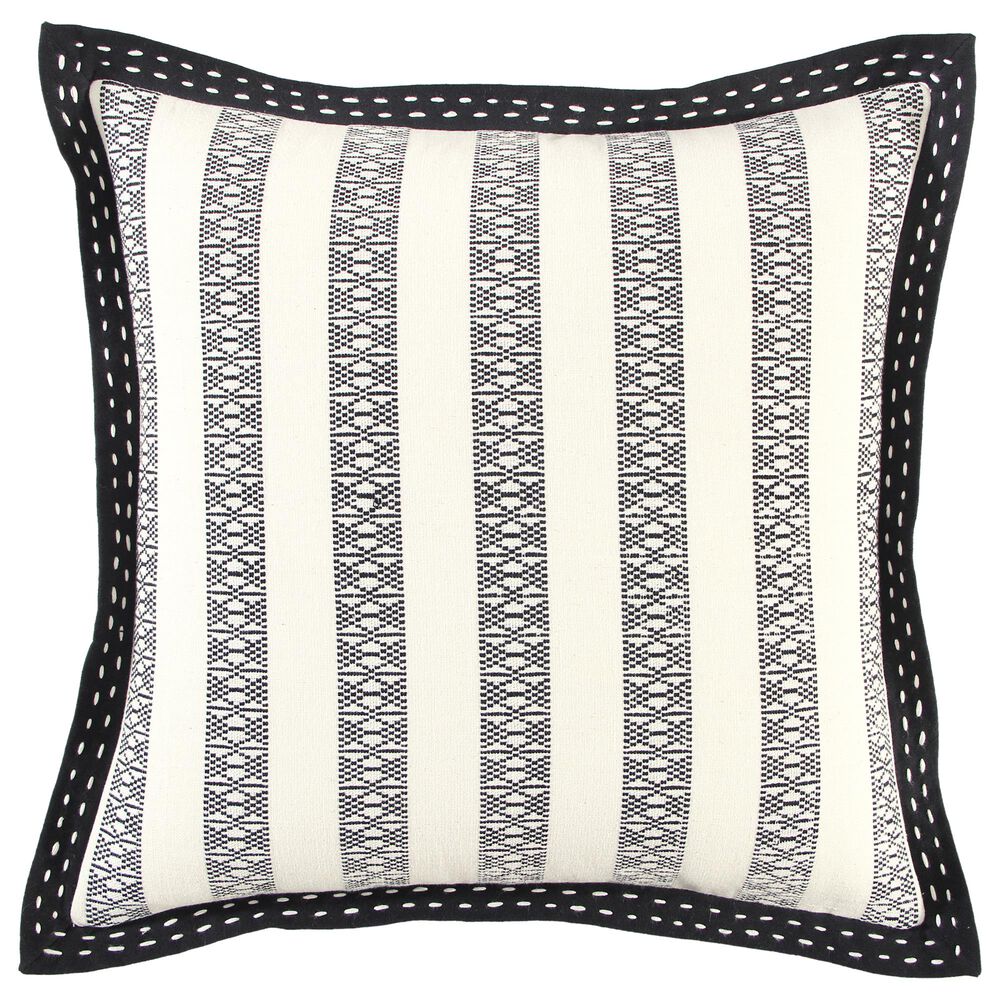 Rizzy Home Striped 18" Pillow in Black/Ivory, , large