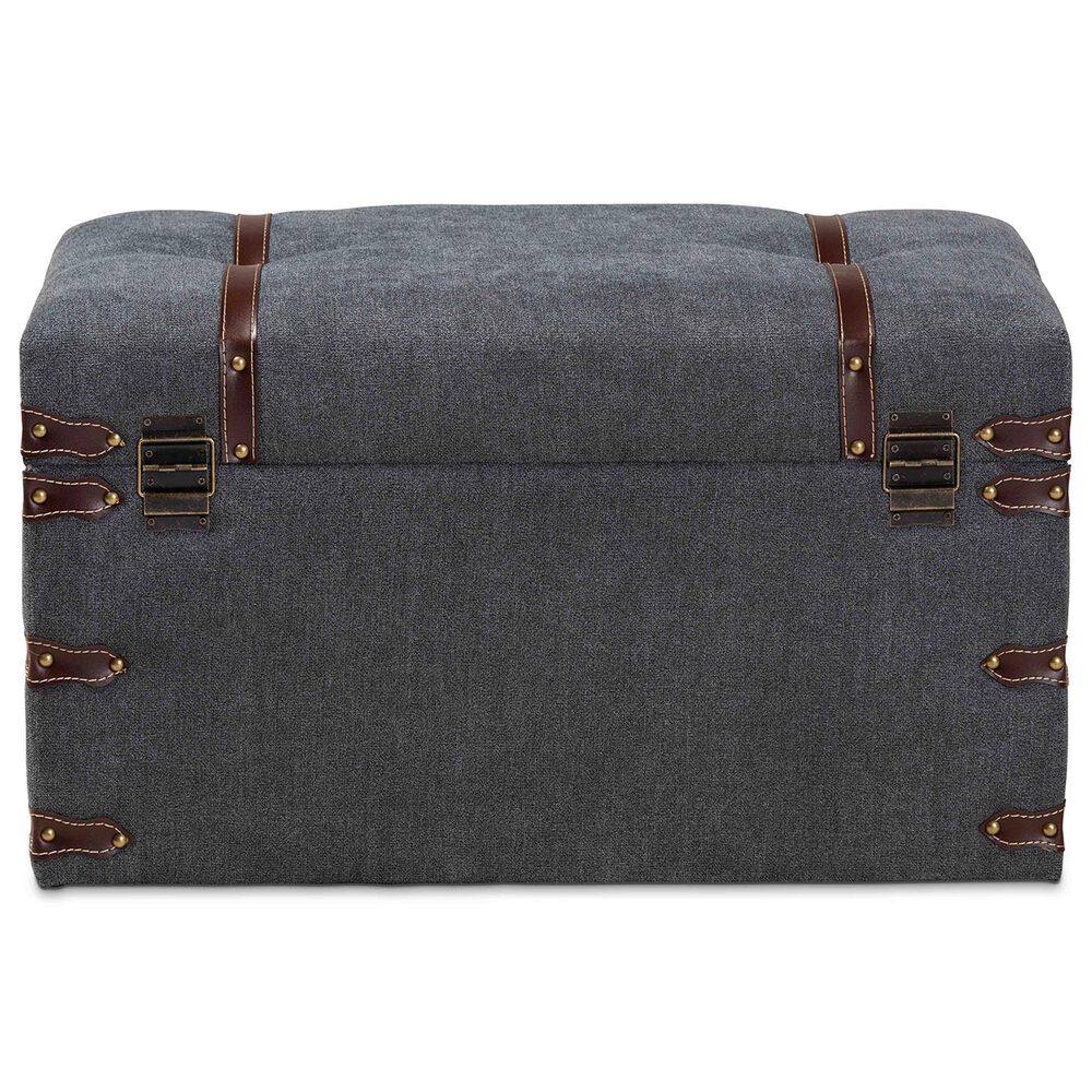 Baxton Studio Palma Storage Trunk Ottoman in Grey, , large