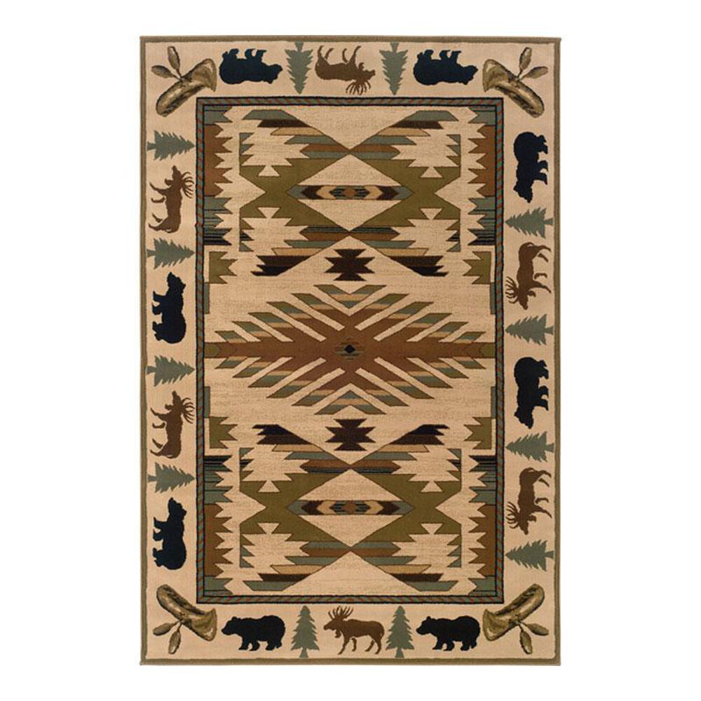 Oriental Weavers Hudson 1072A 6'7" x 9'6" Ivory Area Rug, , large
