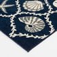Central Oriental Terrace Tropic Coastal Coral Lattice 5" x 7"3" Sapphire and Snow Area Rug, , large