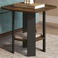 HOMLUX 1-Shelf End Table in Amber Pine and Black, , large