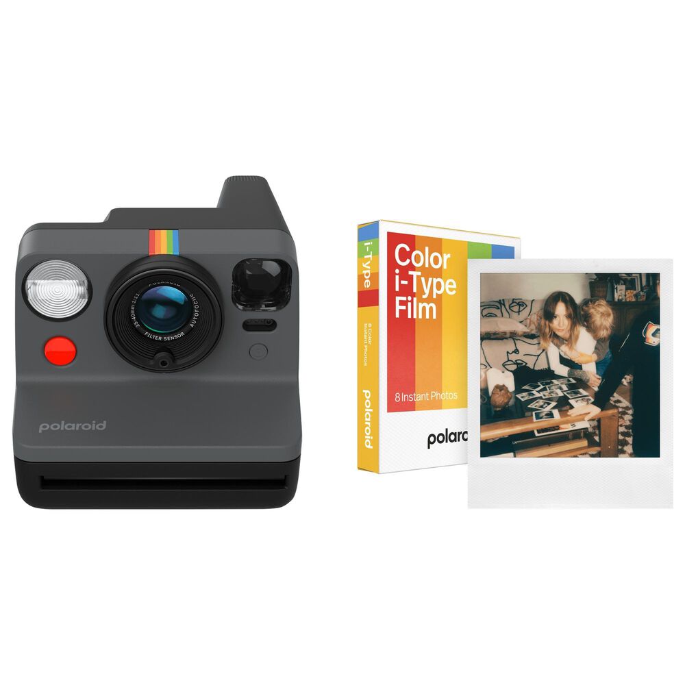 Polaroid Now Generation 3 Instant Camera with Color Film Bundle (8 Photos) in Black, , large