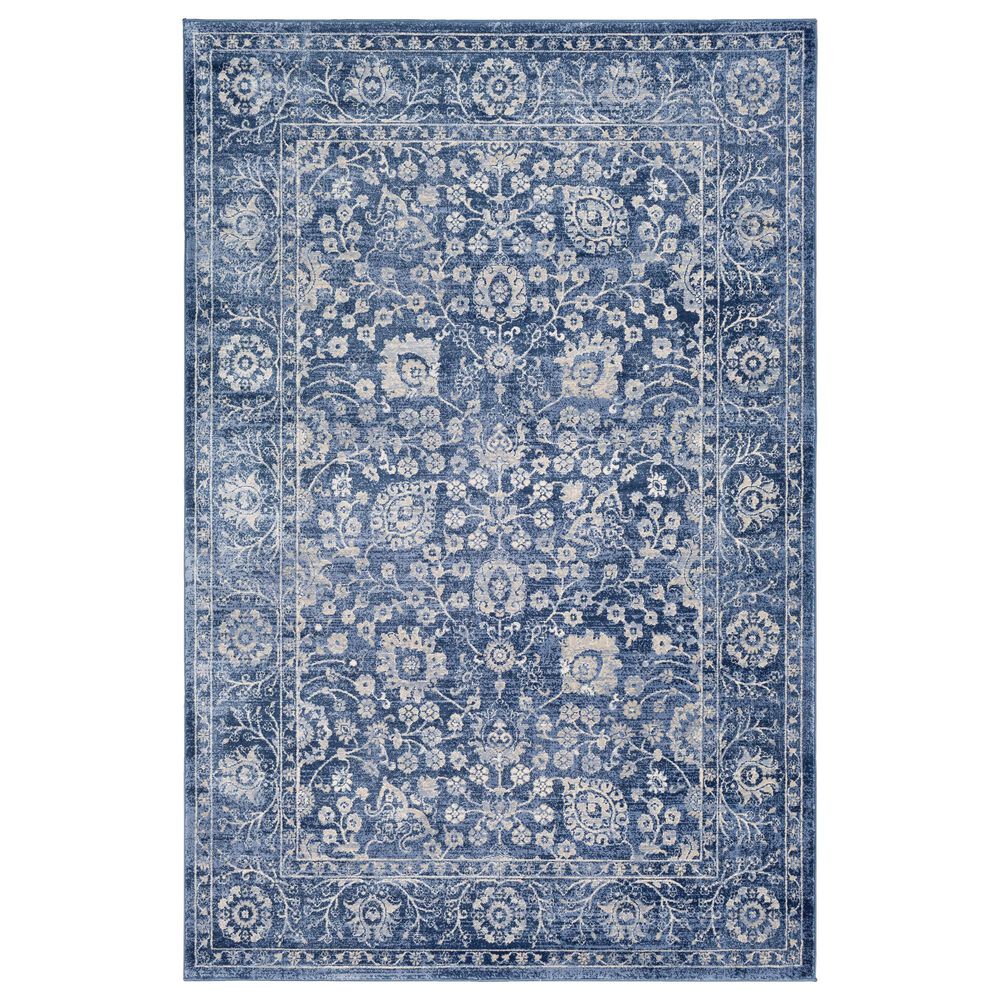 Surya Indigo IGO-2314 5"3" x 7"3" Navy and White Area Rug, , large