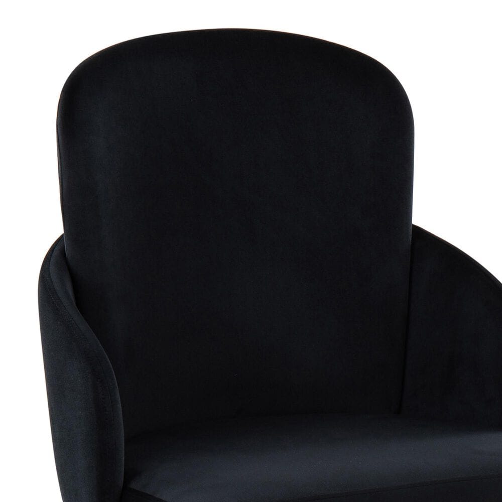 Lumisource Dahlia Dining Arm Chair with Black Velvet Cushion in Gold &#40;Set of 2&#41;, , large