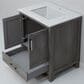 Lexora Home Jacques 30" Single Bathroom Vanity in Distressed Grey with 2 cm White Quartz Top and Rectangular Sink, , large