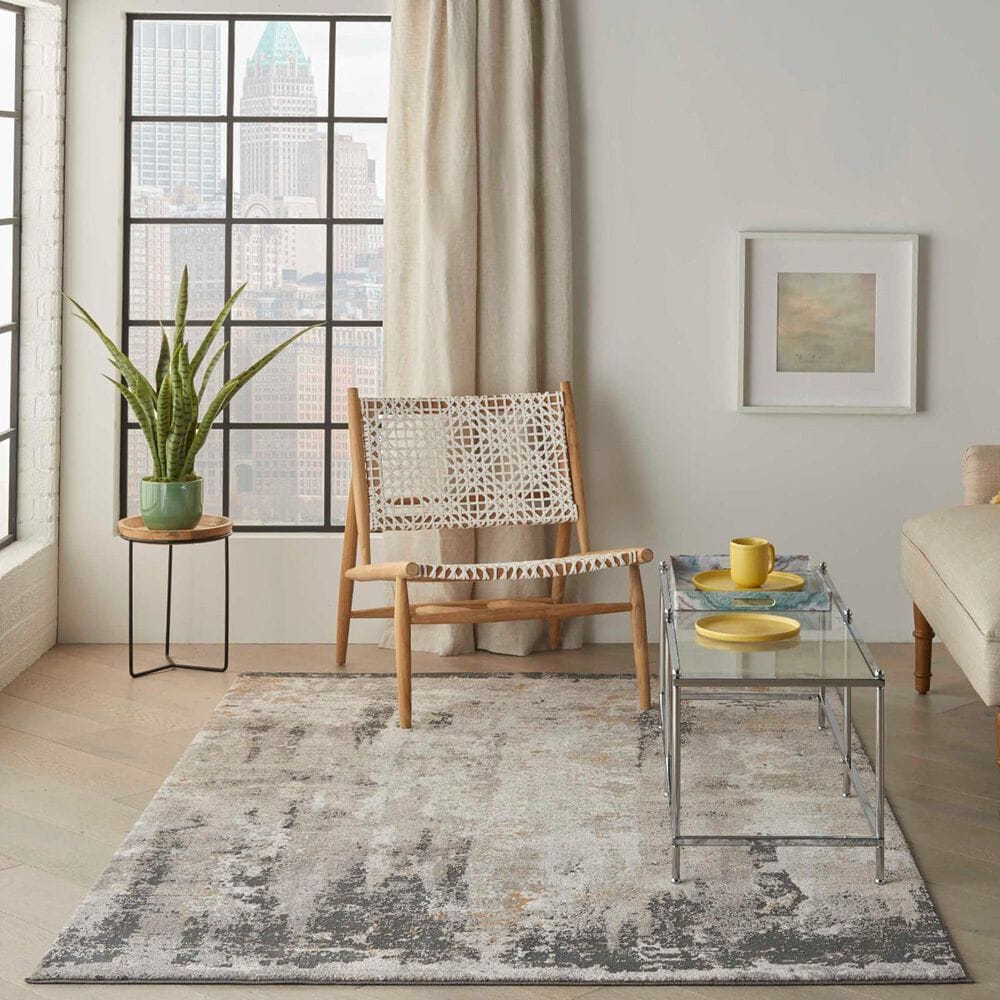 Nourison Tangra 5&#39;3&quot; x 7&#39;3&quot; Cream and Grey Area Rug, , large