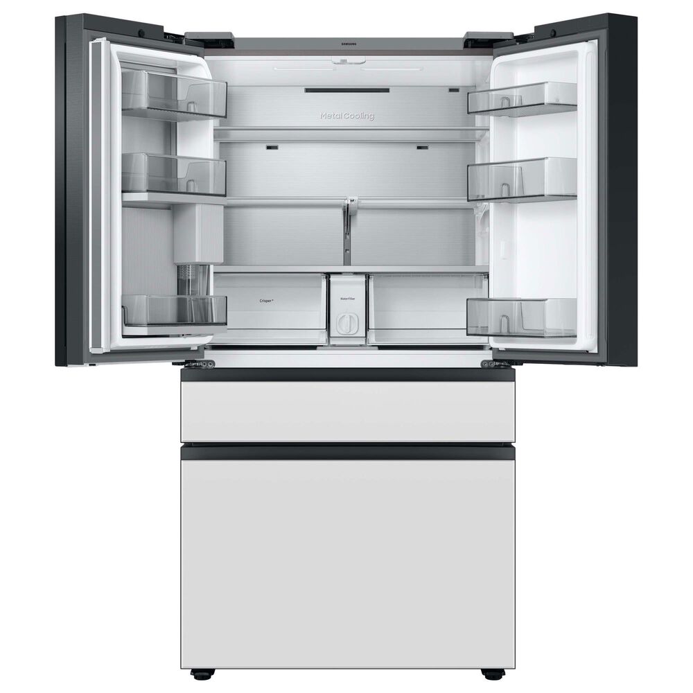 Samsung Bespoke 23 Cu. Ft. 4-Door Counter Depth French Door Refrigerator with Charcoal Glass Family Hub Panel Included  - Additional Panels Sold Separately, , large
