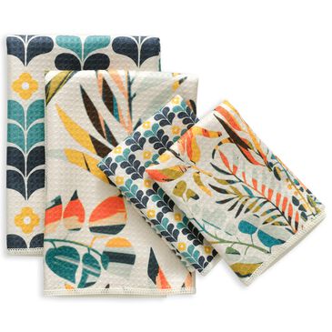 Werkshoppe Colorful Leaves All Purpose Towel in Blue and Multicolor (Set of 4), , large