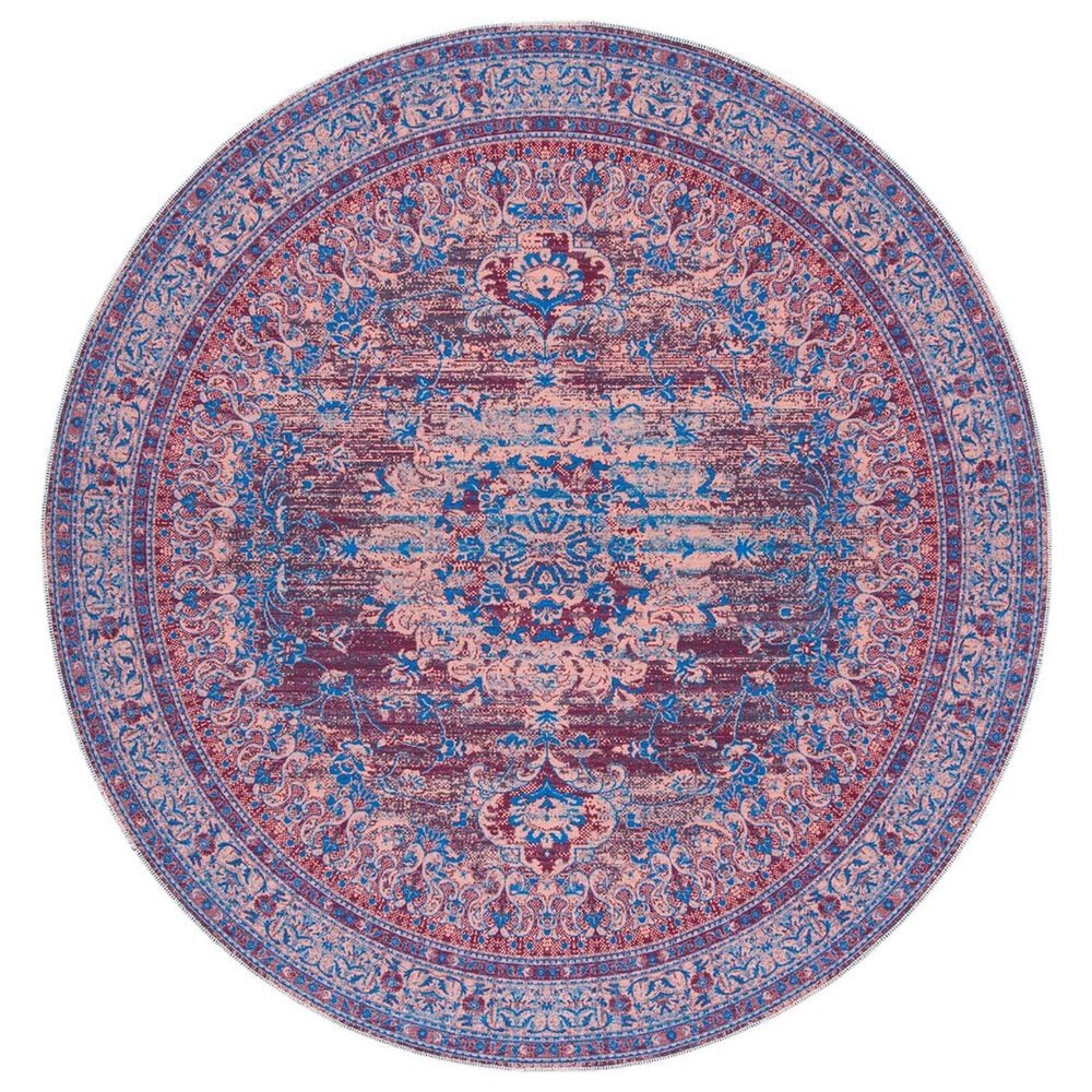 Safavieh Serapi 6"7" Round Gold and Blue Area Rug, , large