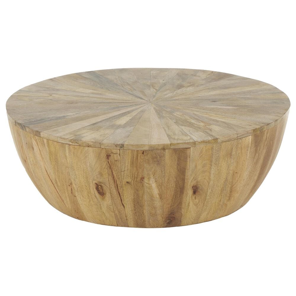 Maple and Jade Round Coffee Table in Brown, , large