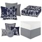 Pem America Style 212 10-Piece King Dolce Comforter Set in Silver and Navy, , large