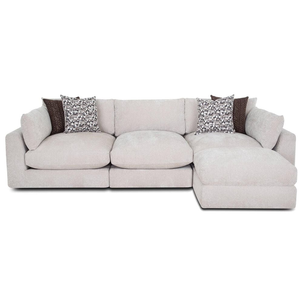 Moore Furniture Dreamscape Pollock 4-Piece Stationary L-Shaped Reversible Sectional in Linwood Linen, , large