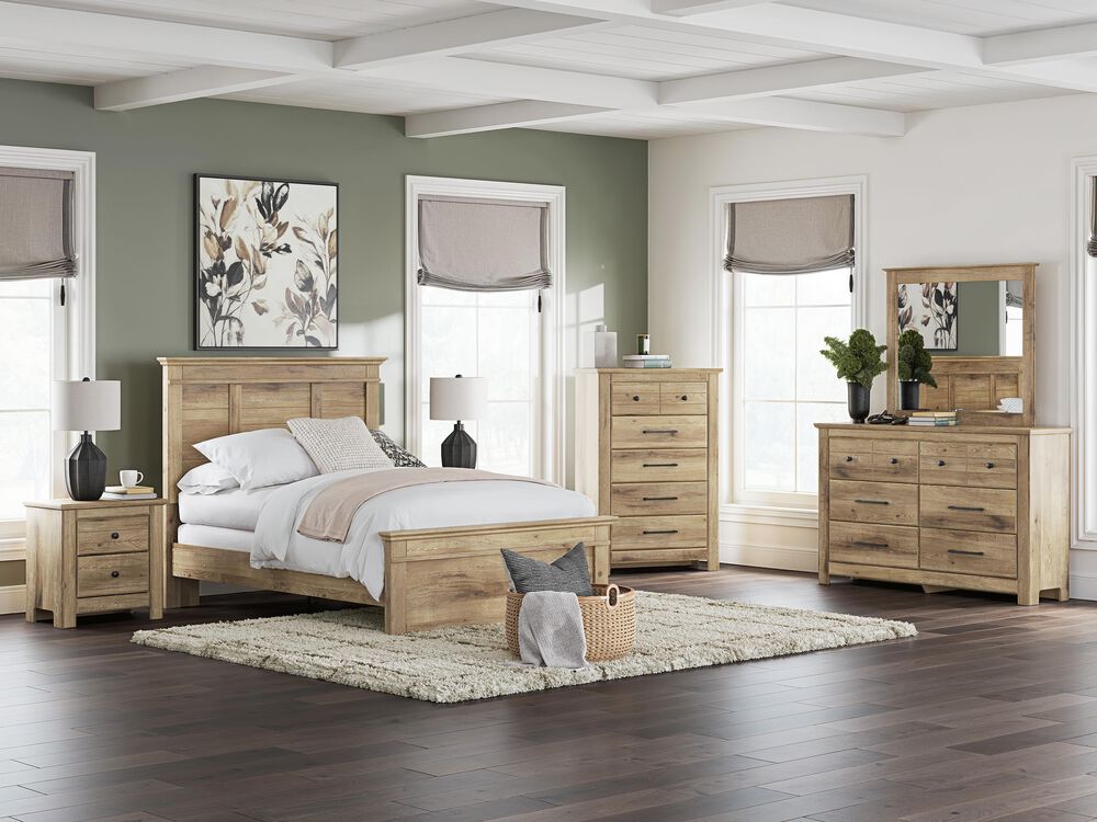 Ashley Makidern 4-Piece Full Panel Bedroom Set in Natural Brown, , large