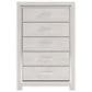 Ashley Altyra 5 Piece Full Panel Bedroom Set in White with LED Headboard, , large