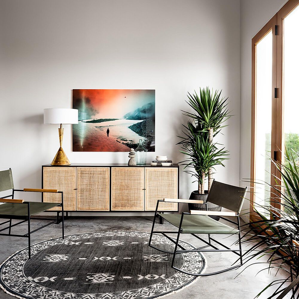 Four Hands Prescott Carmel Sideboard in Black Wash, Natural and Charcoal Grey, , large