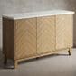 Furniture of America Nayel 3-Door Genuine Marble Top Server in Natural, , large