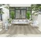 Nourison Positano Geometric Light Grey 7" x 10" Indoor/Outdoor Area Rug, , large
