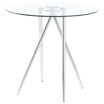Global Furniture USA Bar Table with Glass Top in Chrome, , large