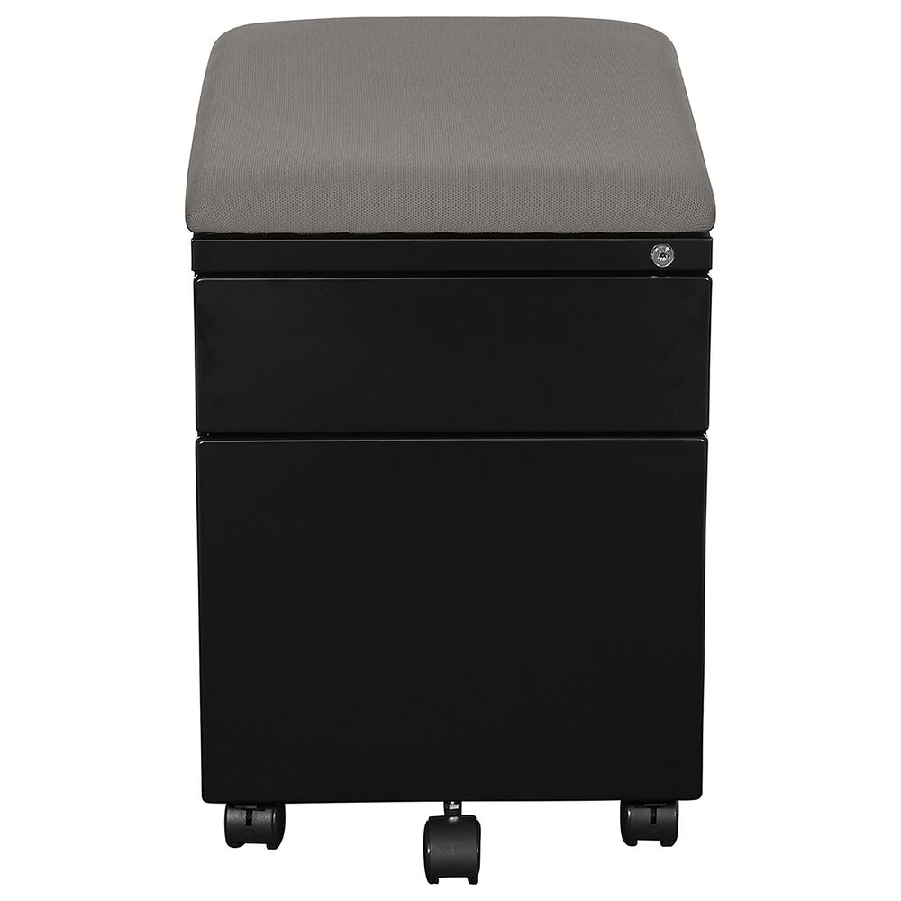 Valor Living Mobile File with Padded Seat in Black, , large