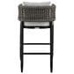 Armen Living Alegria Patio Counter Height Bar Stool with Gray Cushion in Black, , large