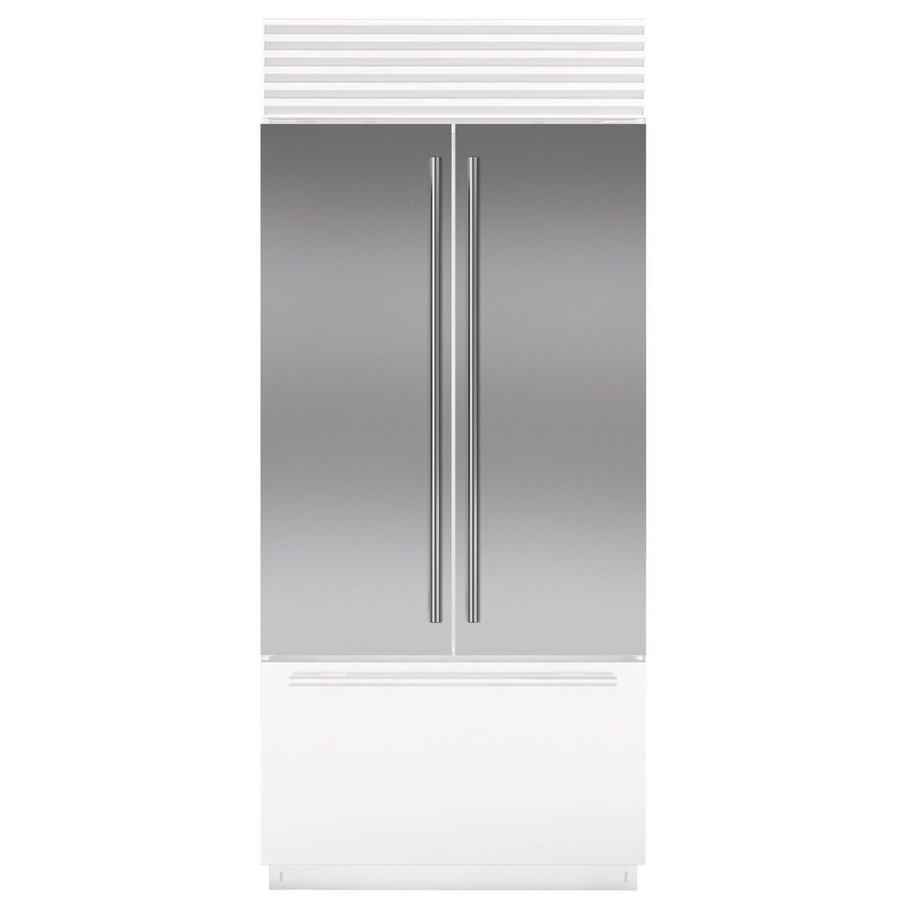 Sub-Zero 36" Flush Inset French Door Panel with Tubular Handle in Stainless Steel, , large