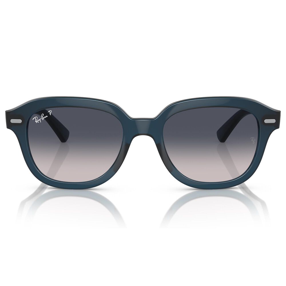 Ray-Ban Erik Sunglasses with Blue Lenses in Polished  Opal Dark Blue, , large