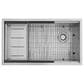 MS International Single Bowl 16-Gauge Handcrafted Workstation Kitchen Sink in Stainless Steel, , large
