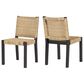 Hearth and Haven Indoor/Outdoor Side Chair with Rattan Backrest in Wanut (Set of 2), , large