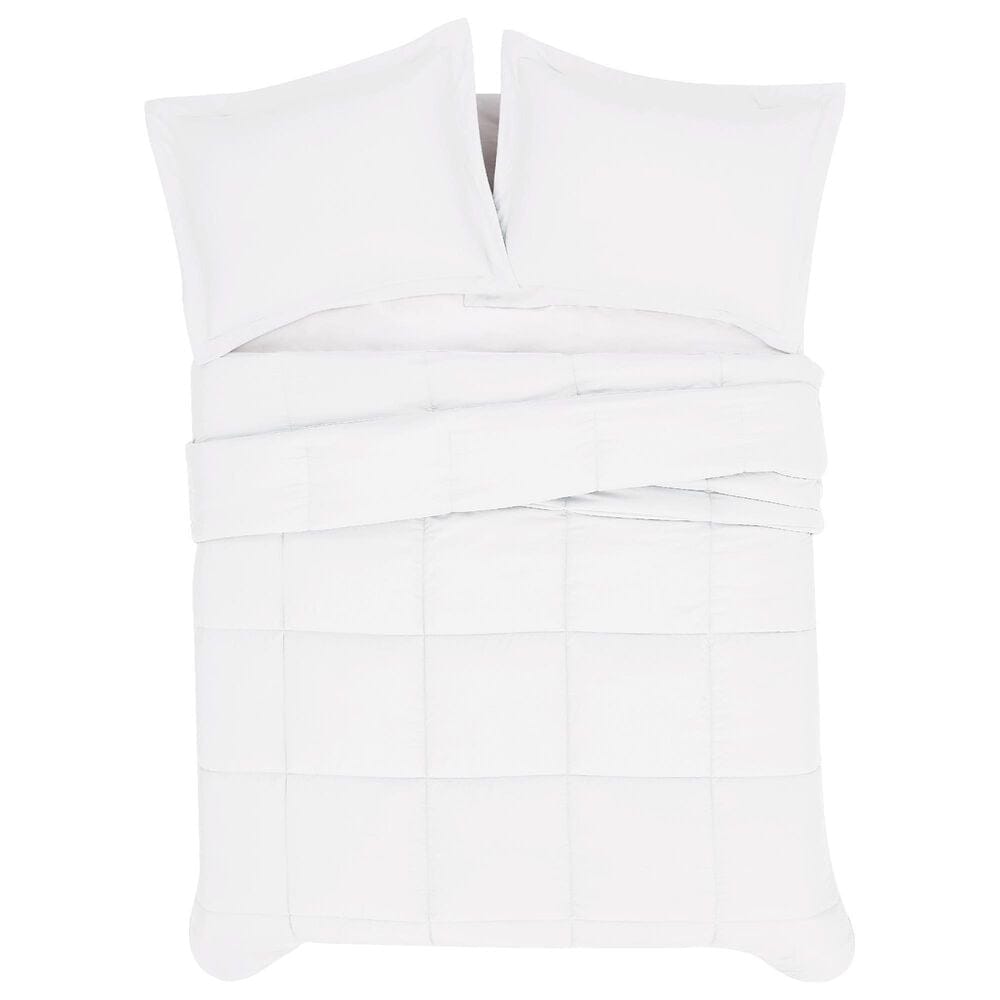 Pem America London Fog Garment Wash 3-Piece Full/Queen Comforter Set in White, , large
