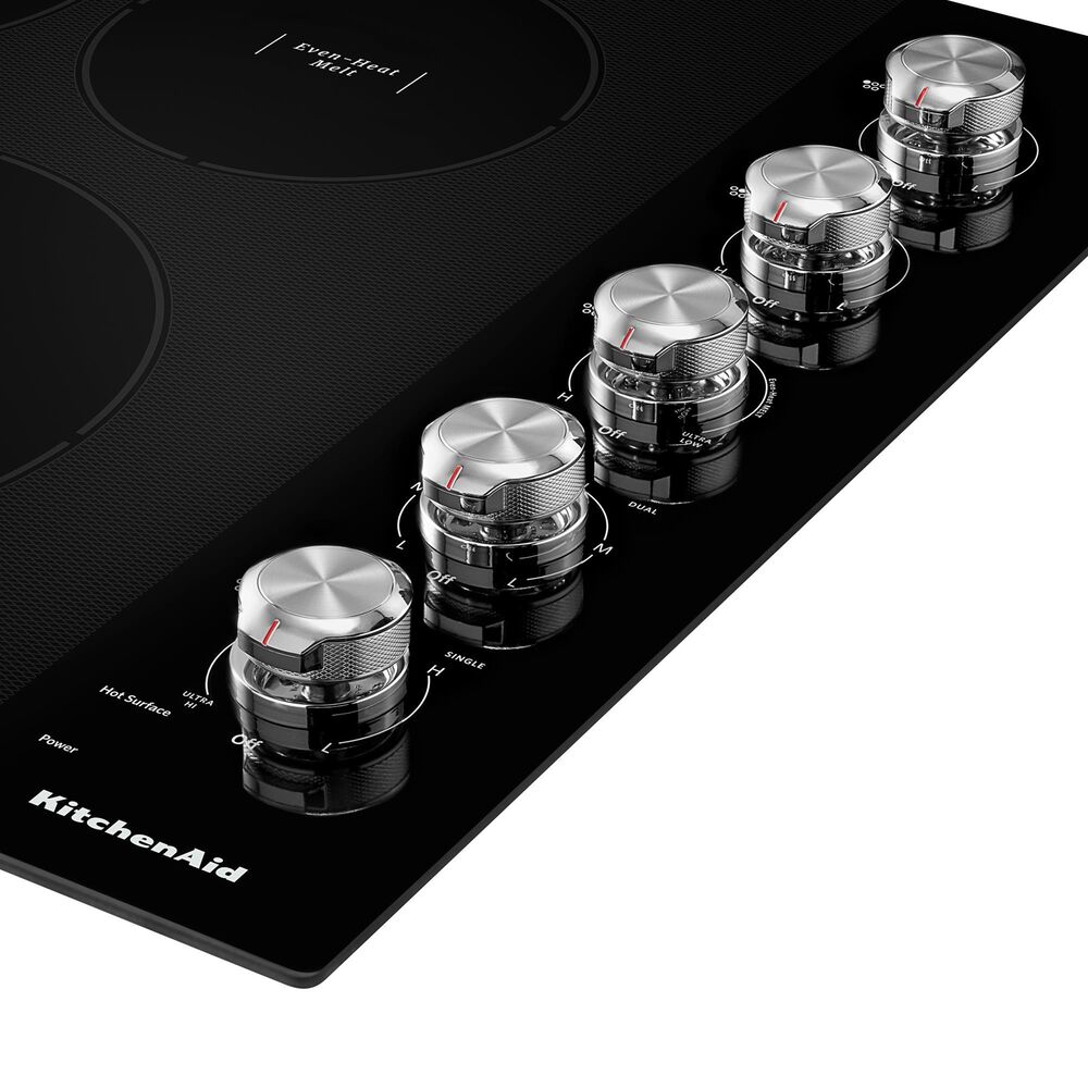 KitchenAid 2-Piece Kitchen Package with Black Ore 30" Smart Single Wall Oven and Black 30" Electric Cooktop, , large