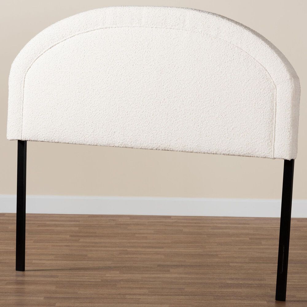 Baxton Studio Fiana Queen Upholstered Panel Headboard in Cream, , large