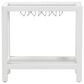 Baxton Studio Oaklynn Two-Tier Bar Table with Glass Shelves and Stemware Rack in White, , large