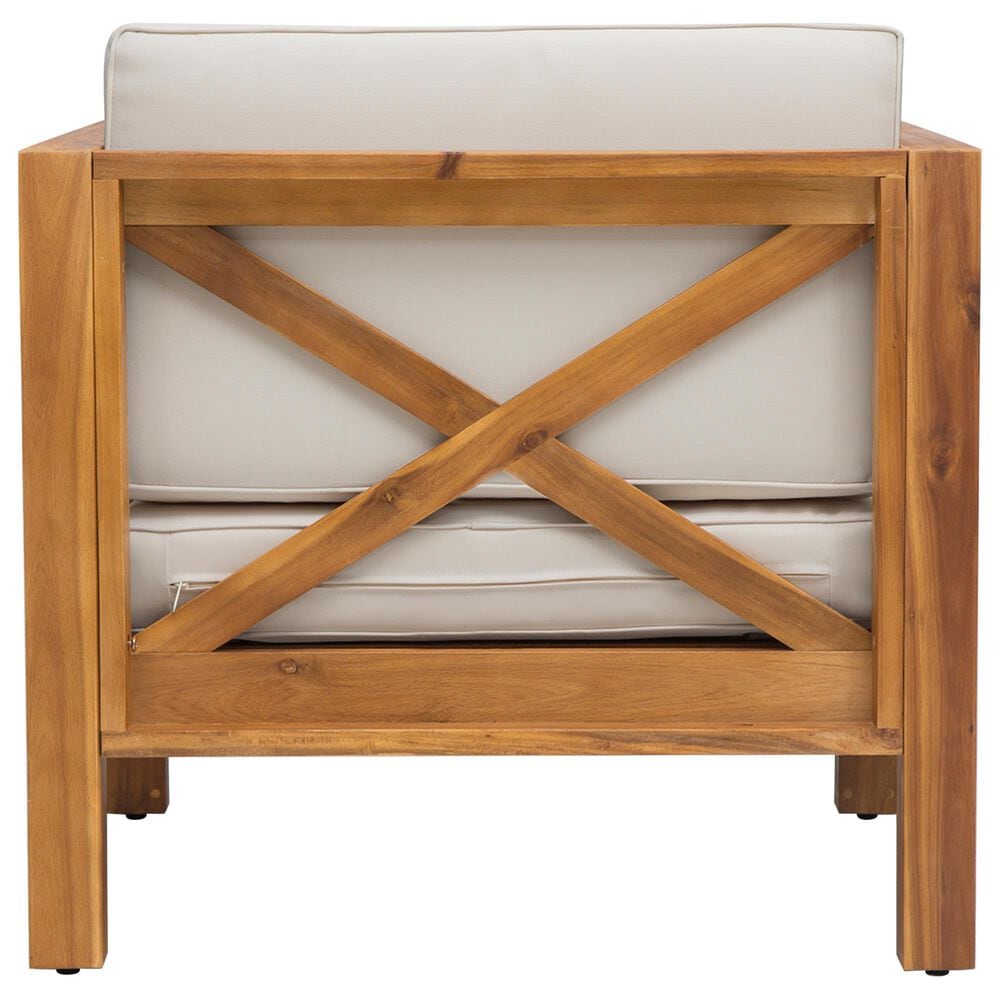 Hearth and Haven Brava Outdoor Club Chair with Cross-Back Design in Beige, , large