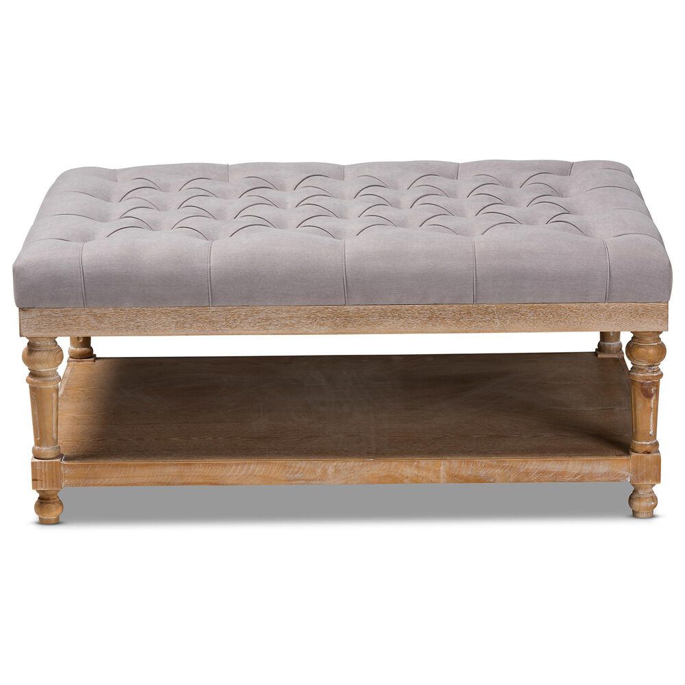 Baxton Studio Lindsey Cocktail Ottoman in Grey, , large