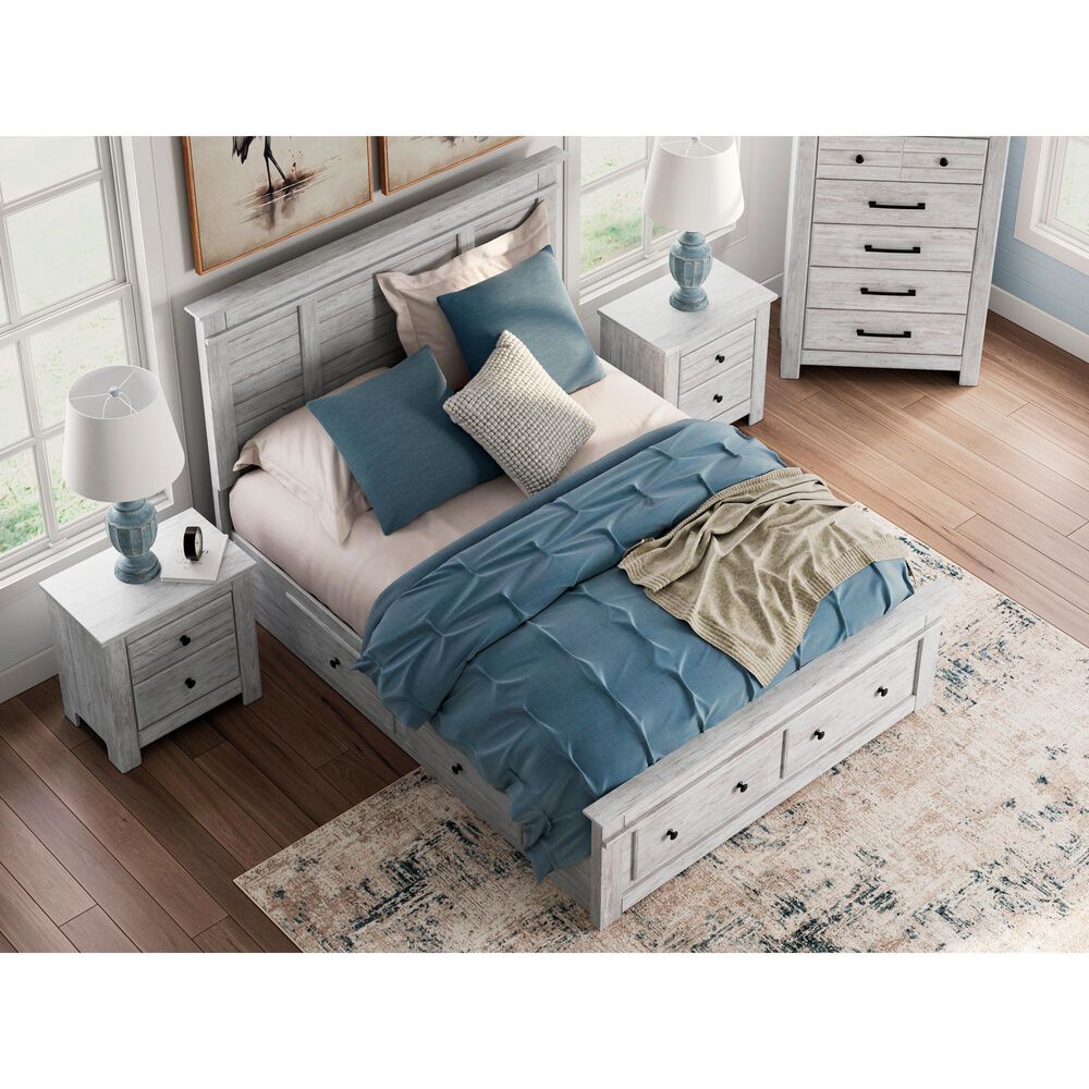 Ashley Makidern 2 Piece Queen Storage Bedroom Set with Six Drawers in Whitewash, , large