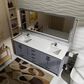 Lexora Home Jacques 72" Double Bathroom Vanity in Dark Grey with 2 cm White Cultured Marble Top and Rectangular Sinks, , large