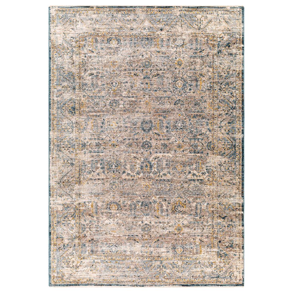 Surya Aspendos 6"7" x 9"6" Denim, Gray, Wheat, Taupe, Black and Cream Area Rug, , large