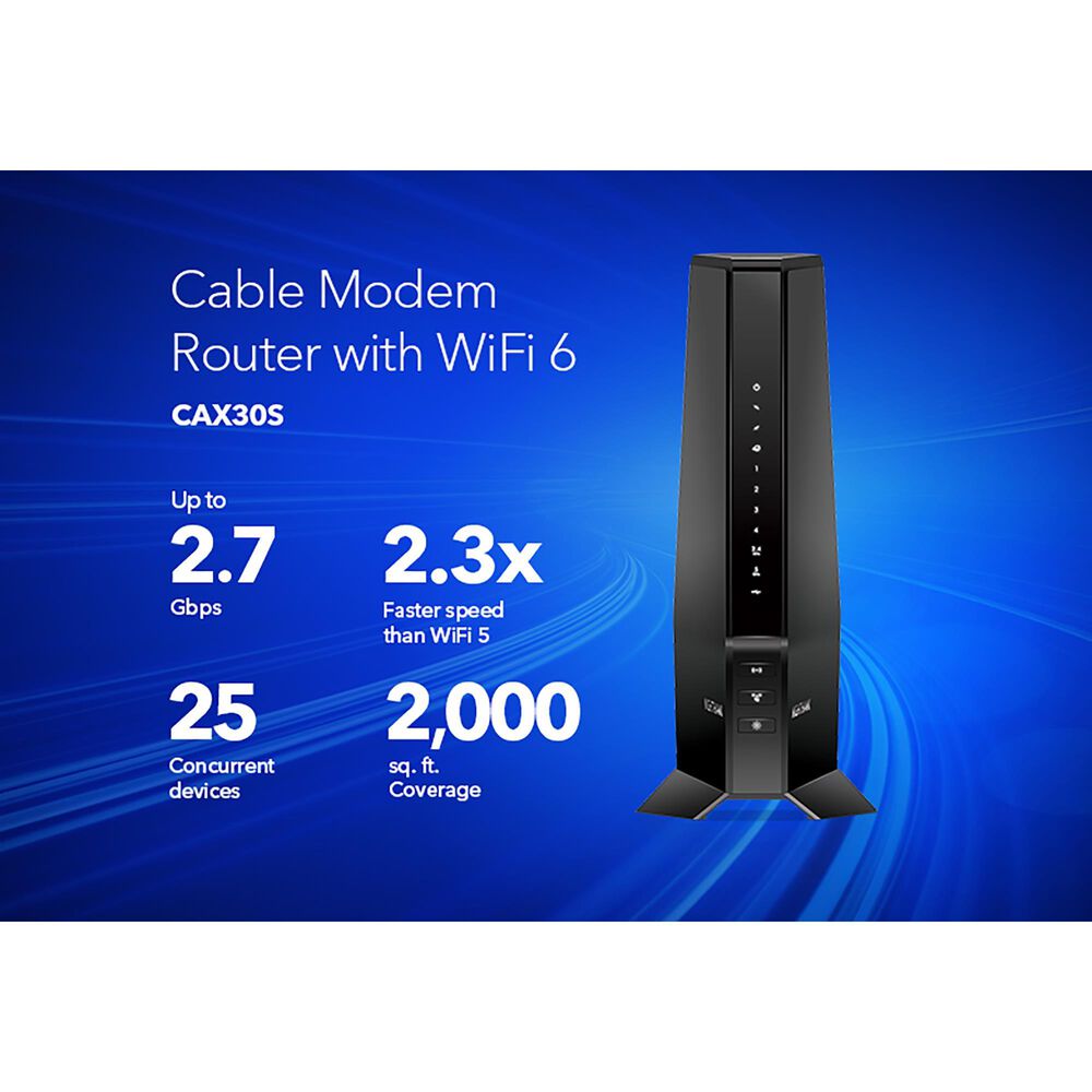 NETGEAR Nighthawk Multi Gigabit 2.7Gbps Cable Modem with Wi-Fi 6 Router, , large