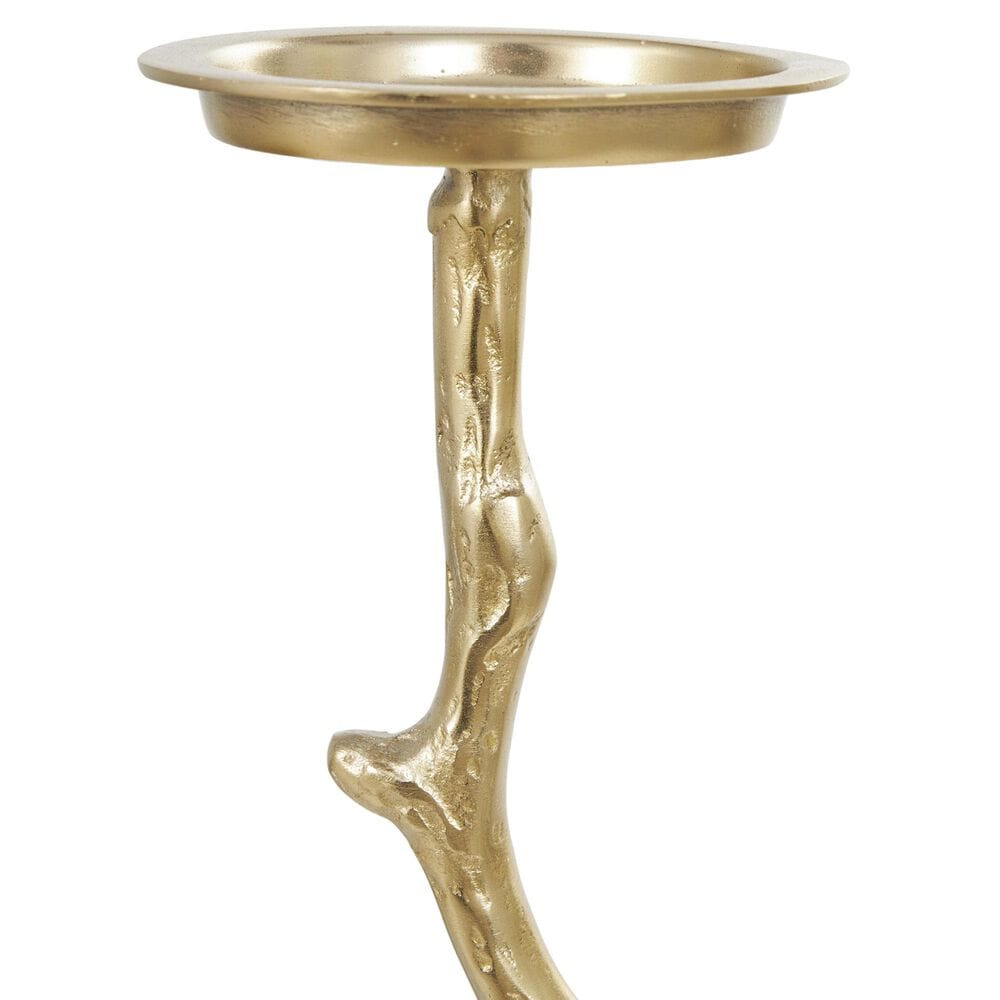 Maple and Jade Tall Floor Textured Metallic Abstract Decorative Candle Holder with Stick Inspired Design in Gold &#40;Set of 3&#41;, , large