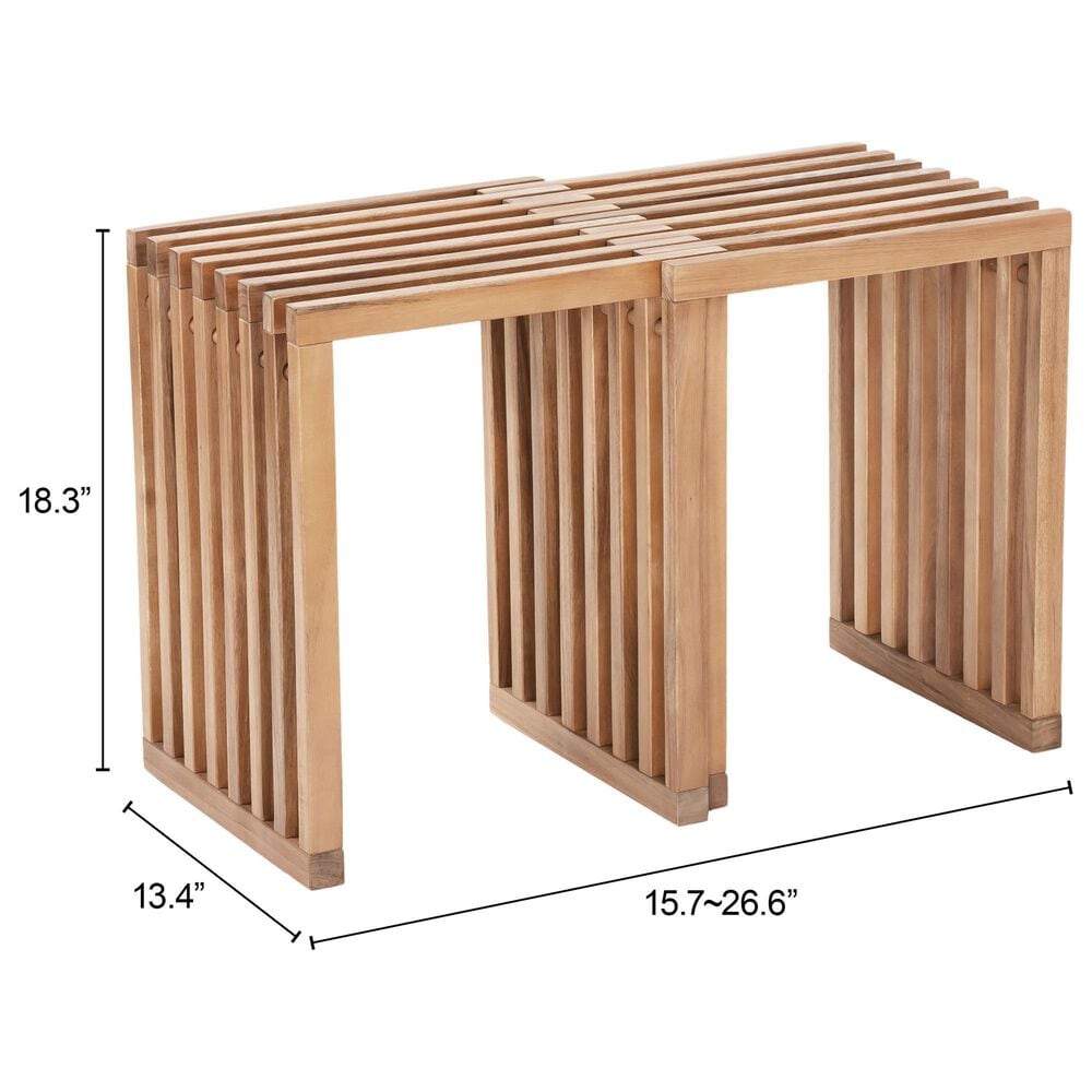 Zuo Modern Riviera Patio Extendable Stool in Natural &#40;Set of 2&#41;, , large