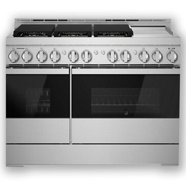 Jenn-Air 48" Gas Professional Range with Chrome-Infused Griddle in Black Glass, , large