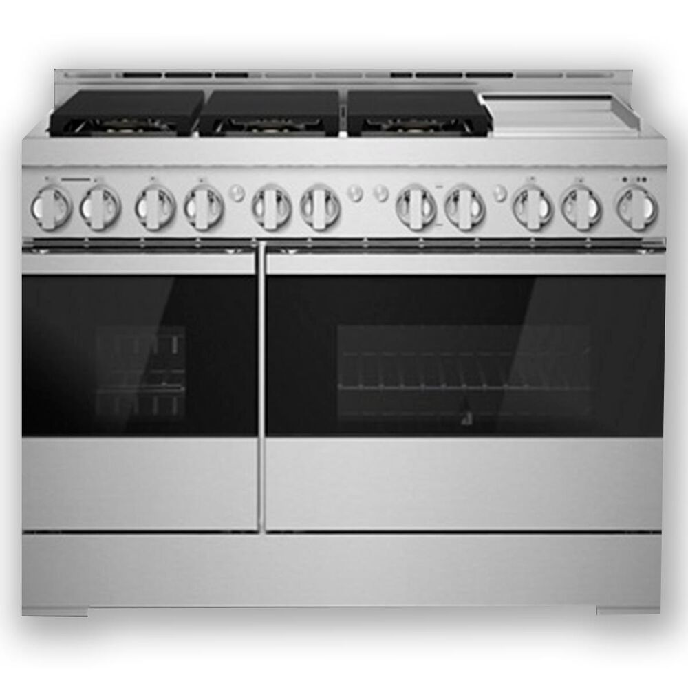 Jenn-Air 48" Gas Professional Range with Chrome-Infused Griddle in Black Glass, , large