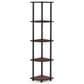 HOMLUX 5-Tier Modern Tall Corner Open Bookshelf in Dark Cherry and Black, , large