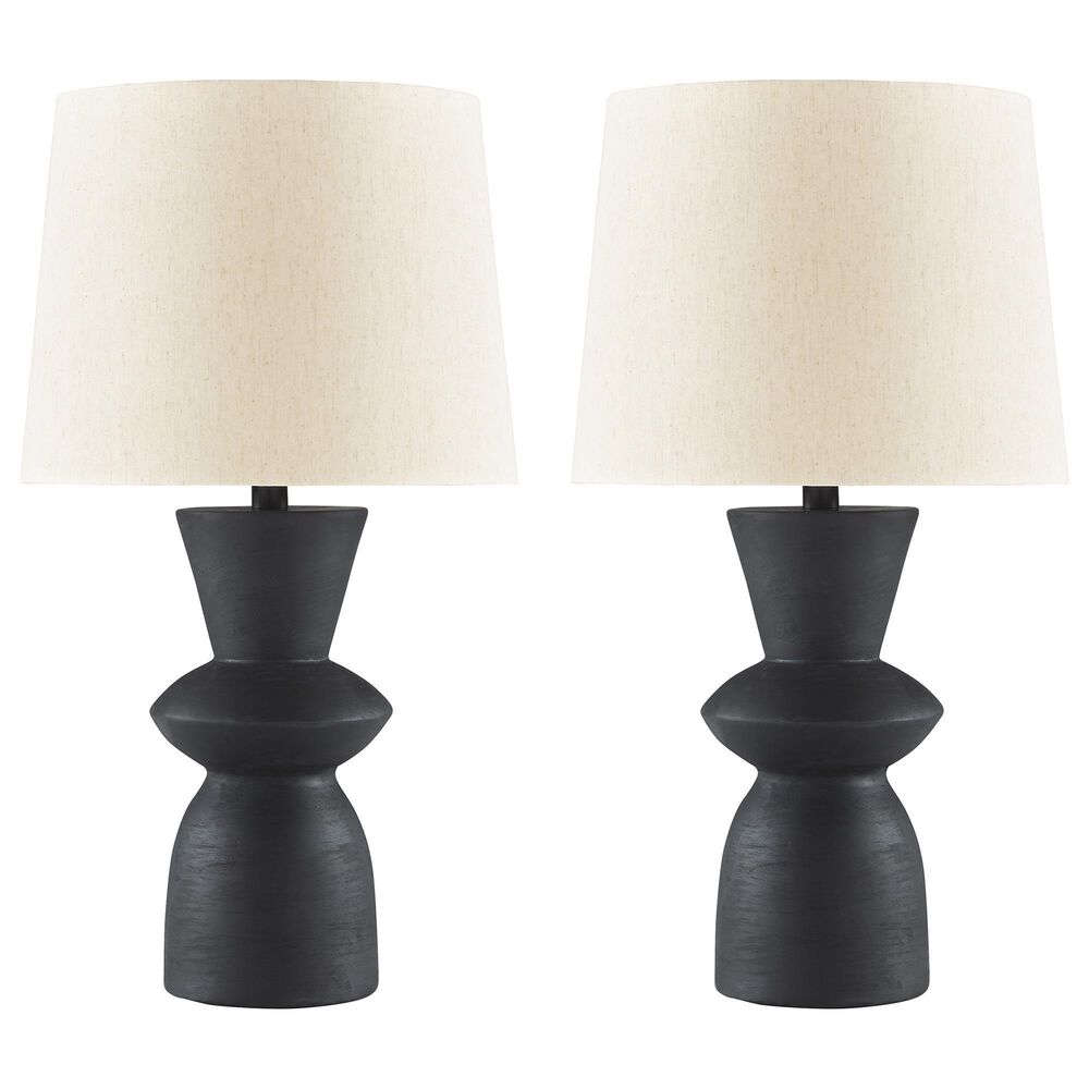 Ashley Scarbot Table Lamp in Distressed Black (Set of 2), , large