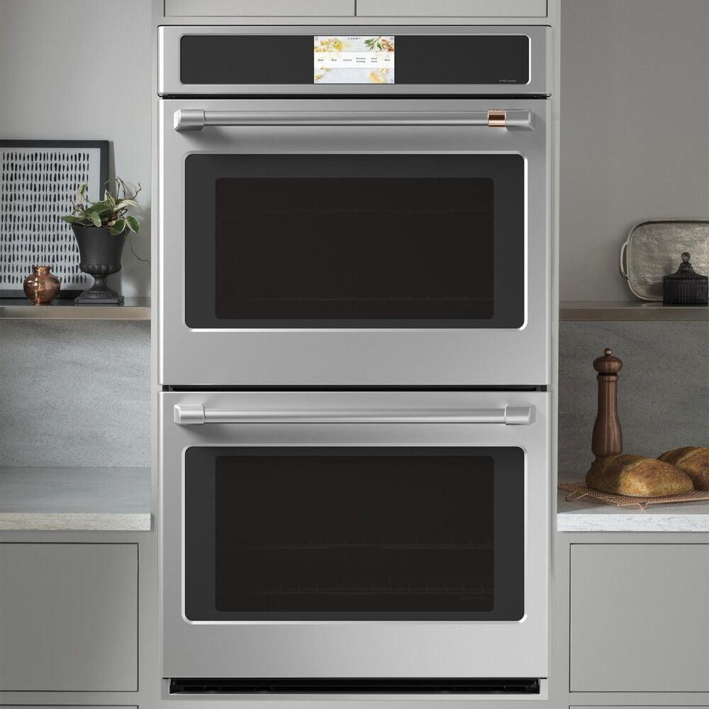 Cafe 2-Piece Kitchen Package with 30" Smart Built-In Convection Double Wall Oven and 36" Gas Cooktop in Stainless Steel, , large