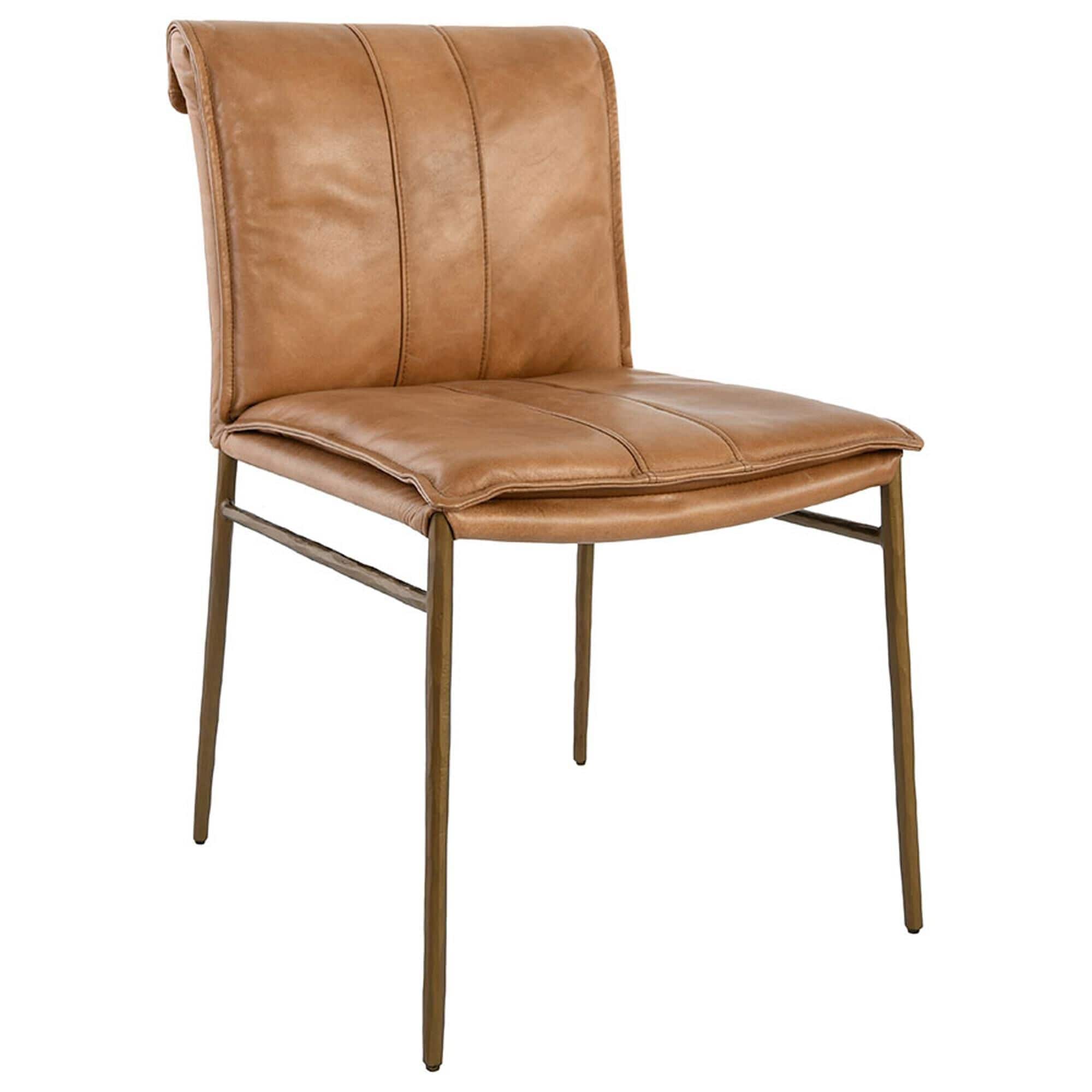 Tan leather side chair online
