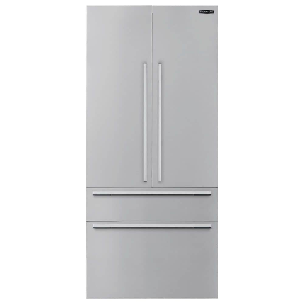 Signature Kitchen Suite Transitional Panel Kit for 36" French Door Refrigerator in Satin Stainless Steel, , large
