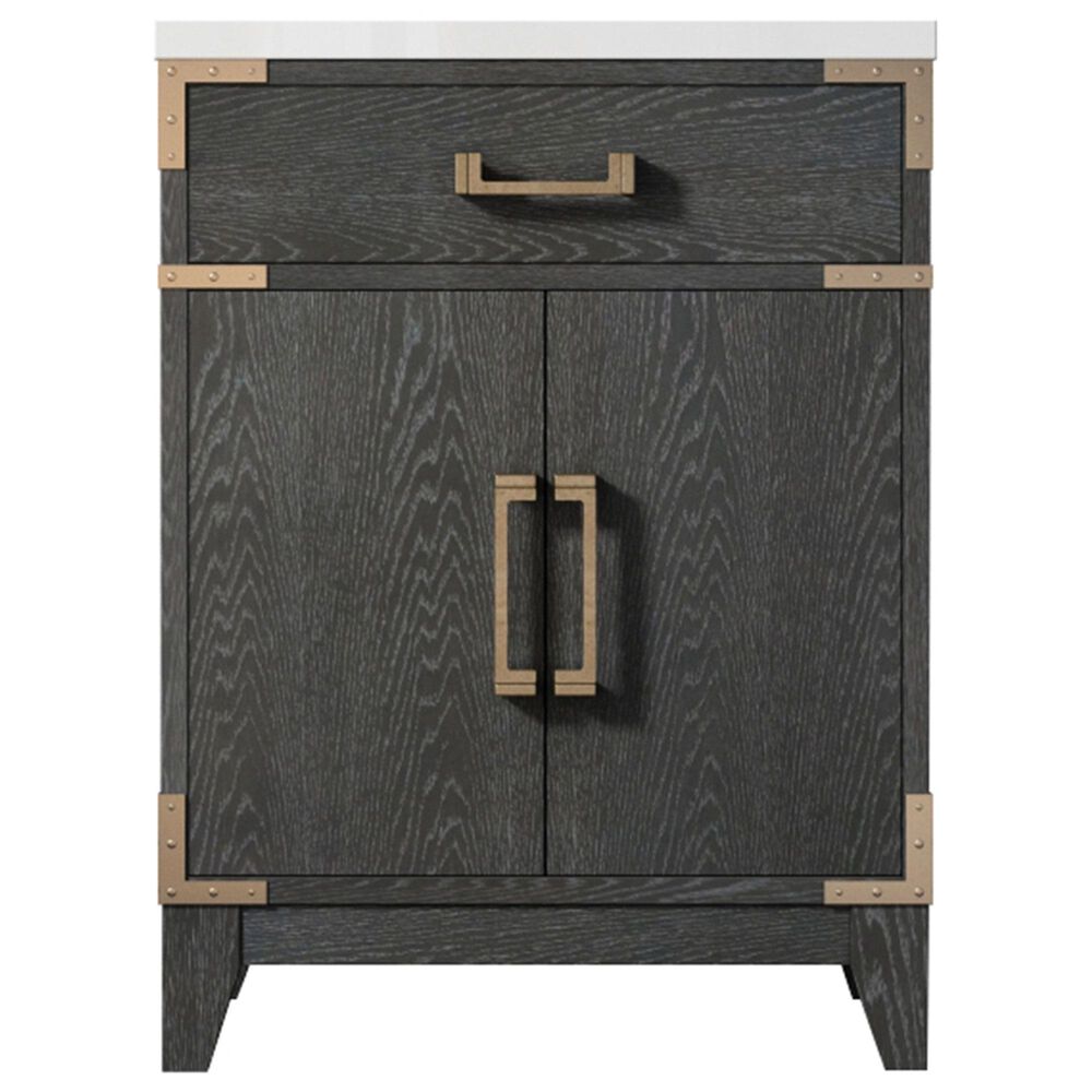 Lexora Home Laurel 24" Single Bathroom Vanity in Black Oak with White Acrylic Top and Rectangular Sink, , large