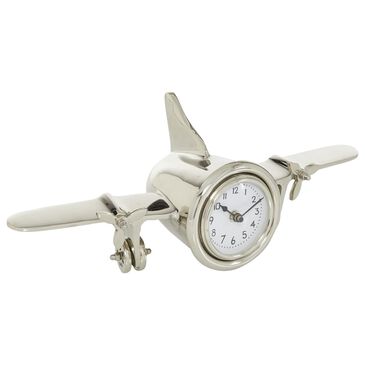 Novogratz Airplane Table Clock in Silver, , large