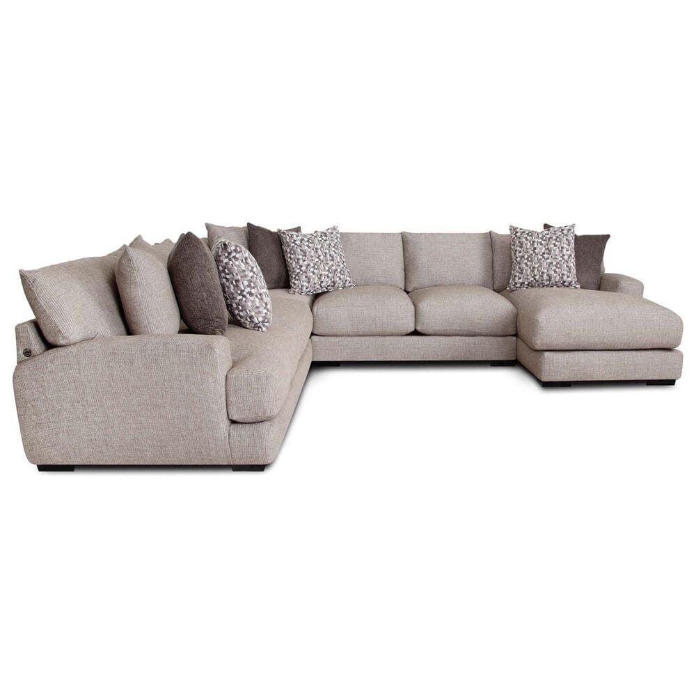 Moore Furniture Sullivan 4-Piece Right Facing Sectional with Chaise in Mandy Otter, , large